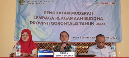 Giatkan Penguatan Moderasi Beragama, Dirjen Lakukan Diskusi dengan Lembaga Keagamaan Buddha Gorontalo
