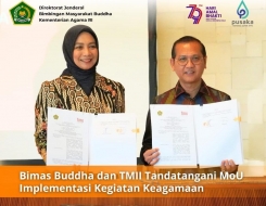 Dukung Implementasi Kegiatan Keagamaan, Ditjen Bimas Buddha Lakukan MoU dengan TMII